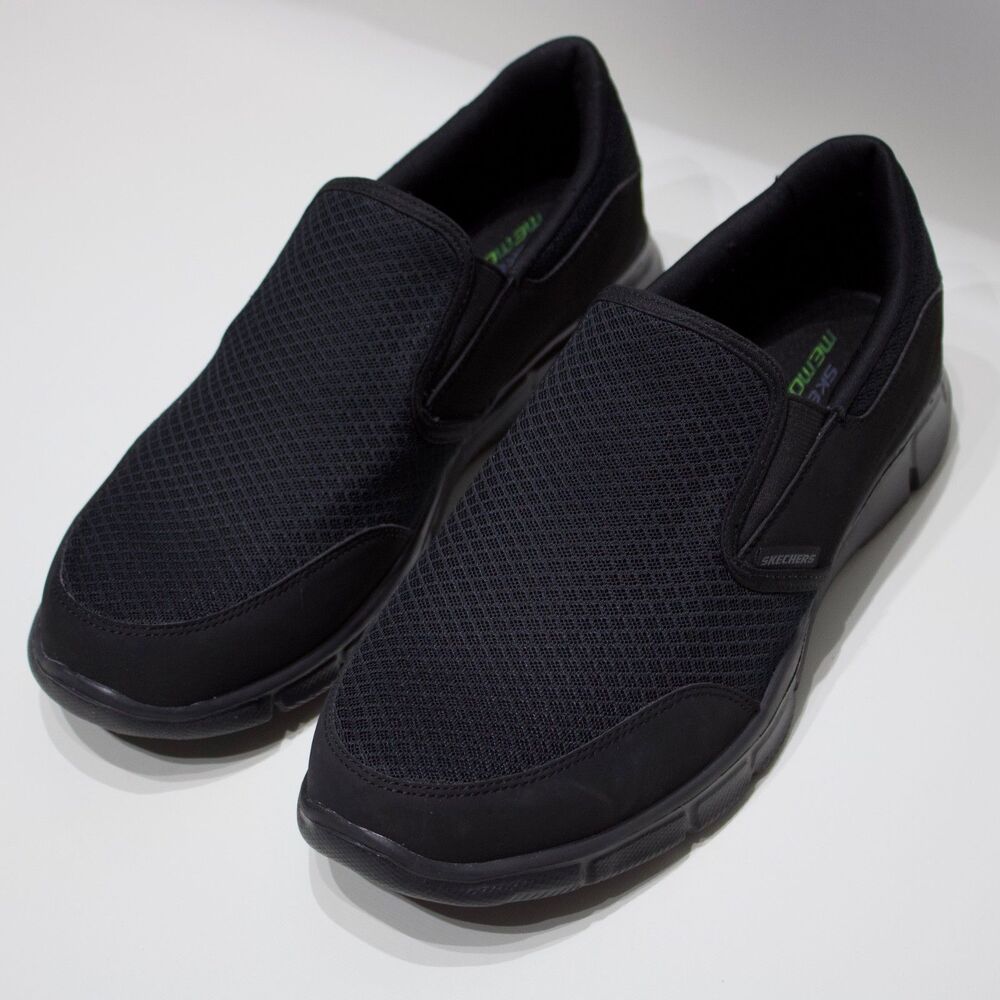 Skechers Equalizer Memory Foam Slip On Black Snea… - image 4